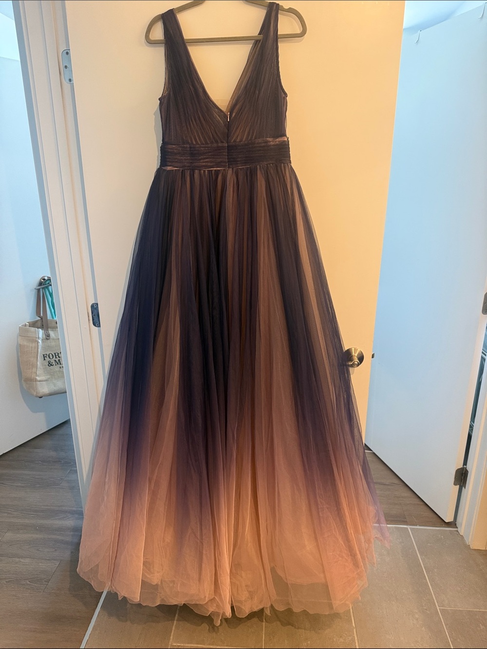 Mac Duggal Lavender and Blush Ombre Tulle Gown. Size 10 , 33” under bust. - Picture 2 of 4